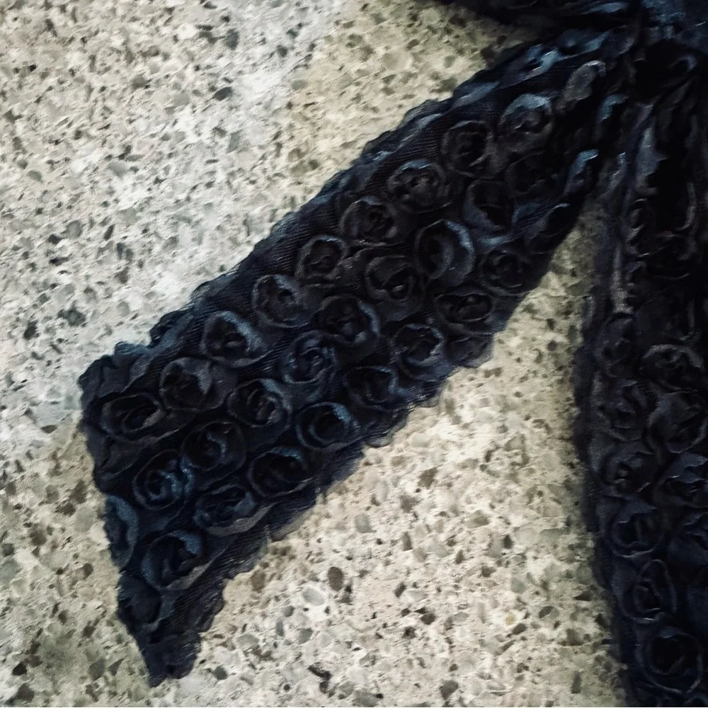 Elegant Silver and Black Hair Bows - EUC 🎀✨